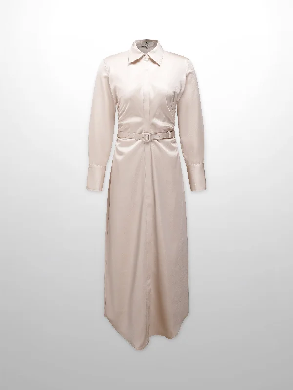 Petite - Sized Casual Dresses for Smaller Frames​ Side Gathered Dress-Champagne