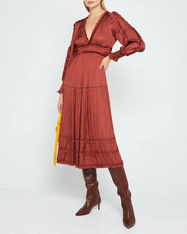 Midi dresses with ruffled hems for a romantic date night Tianna Midi Dress