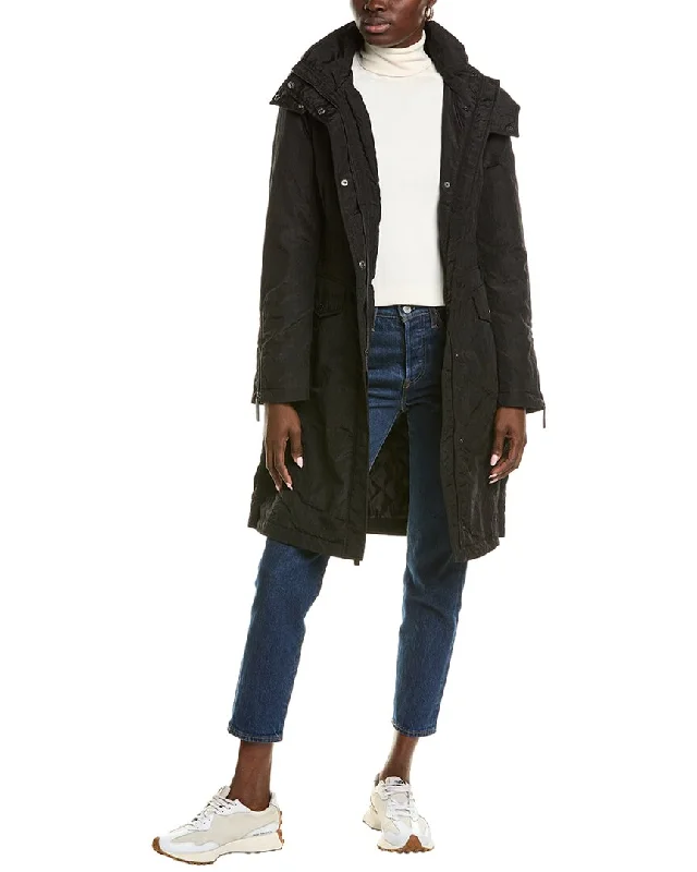 Water - resistant women's trench coats with adjustable cuffs for rainy daysKenneth Cole Crinkle Wool-Blend Anorak Water - resistant women's trench coats with adjustable cuffs for rainy daysKenneth Cole Crinkle Wool-Blend Anorak