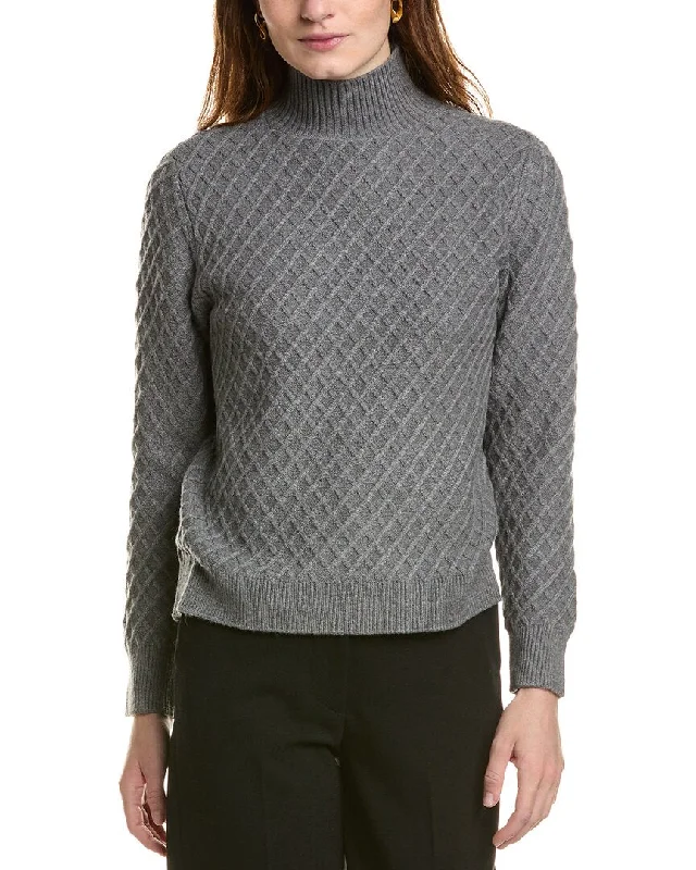 Button - Down Women's Shetland Wool Sweaters in Traditional PatternsAnne Klein Mock Neck Sweater Button - Down Women's Shetland Wool Sweaters in Traditional PatternsAnne Klein Mock Neck Sweater
