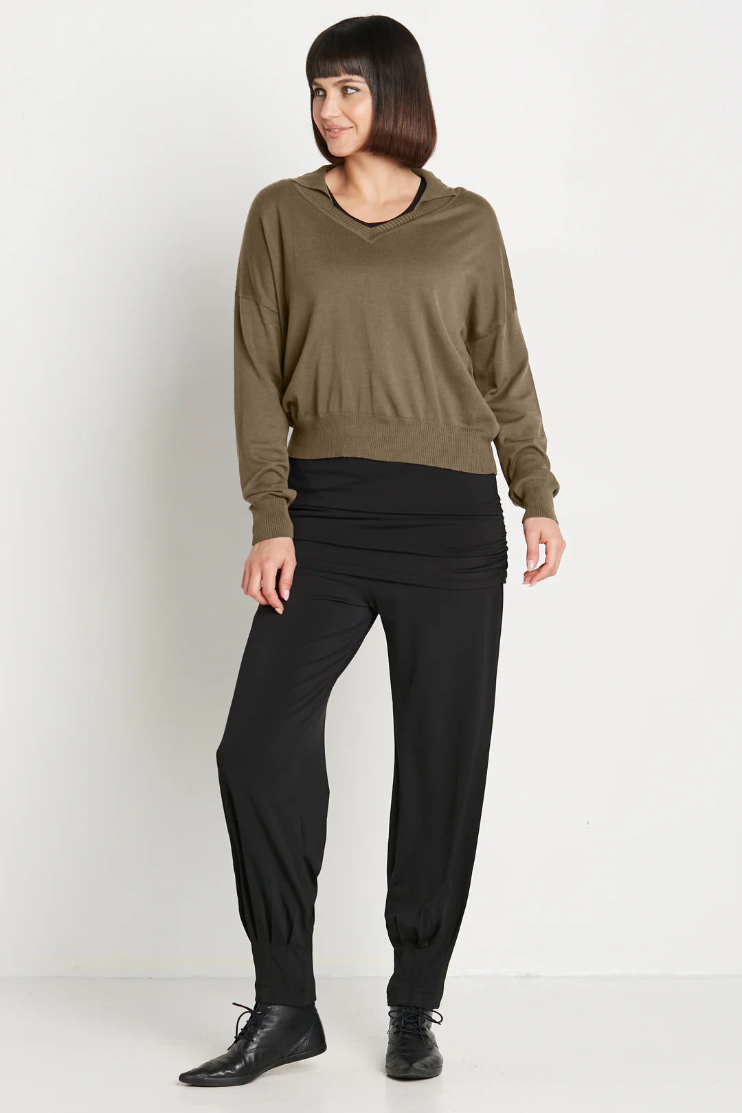 High - Low Hem Women's Cashmere - Blended SweatersPreppy Sweater | Loden