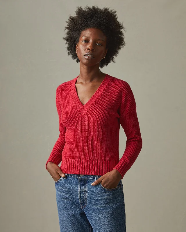 Open - Front Women's Cardigan - Style Mohair SweatersChunky Cotton V-Neck Sweater - Biking Red Open - Front Women's Cardigan - Style Mohair SweatersChunky Cotton V-Neck Sweater - Biking Red