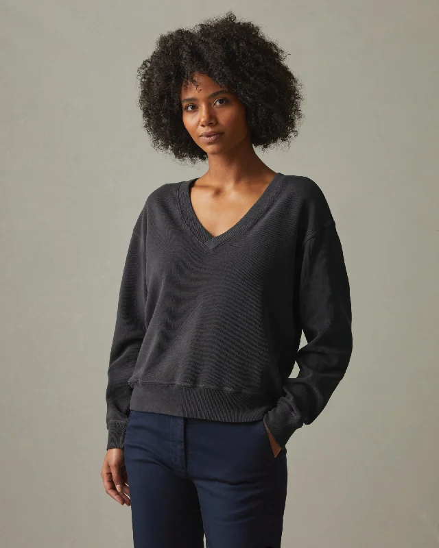 Cropped Women's Angora Blend Sweaters for a Trendy LookCotton V-Neck Sweater - Stone