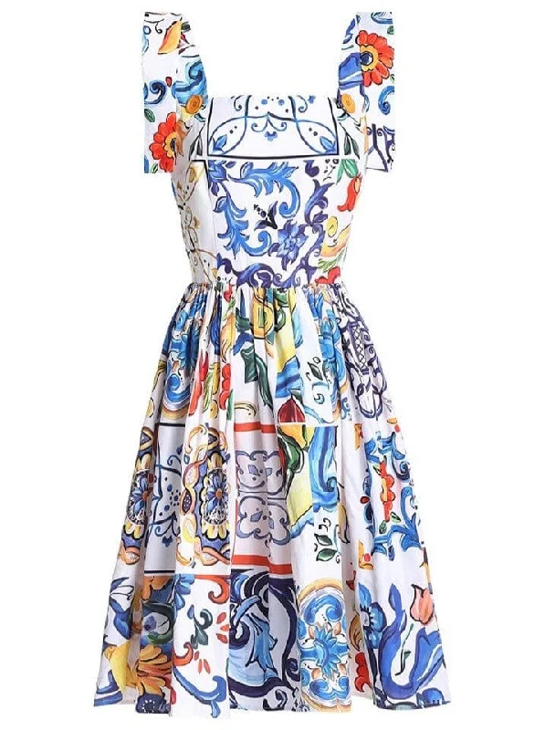 Holiday dresses with belt loops and a removable belt for customizable holiday fashionPenny Corset Print Dress - Blue Print Holiday dresses with belt loops and a removable belt for customizable holiday fashionPenny Corset Print Dress - Blue Print